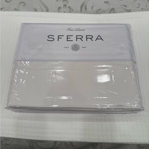SFERRA LEONARDO PERCALE 4 PIECE CAL-KING SHEET SET IN WHITE MADE IN ITALY